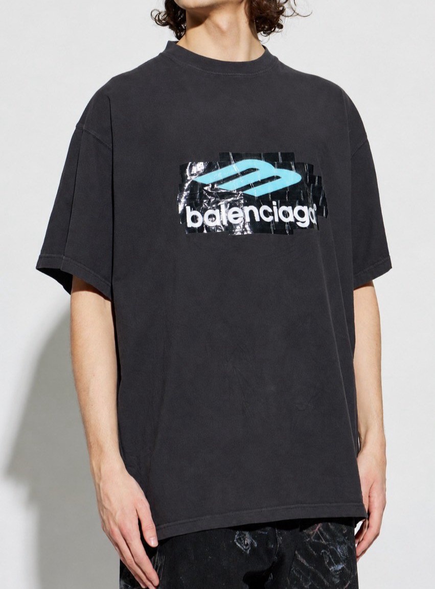BALENCIAGA 발렌시아가 로고 디테일 반팔 티셔츠