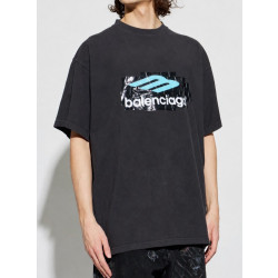 BALENCIAGA 발렌시아가 로고 디테일 반팔 티셔츠