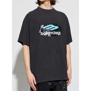 BALENCIAGA 발렌시아가 로고 디테일 반팔 티셔츠