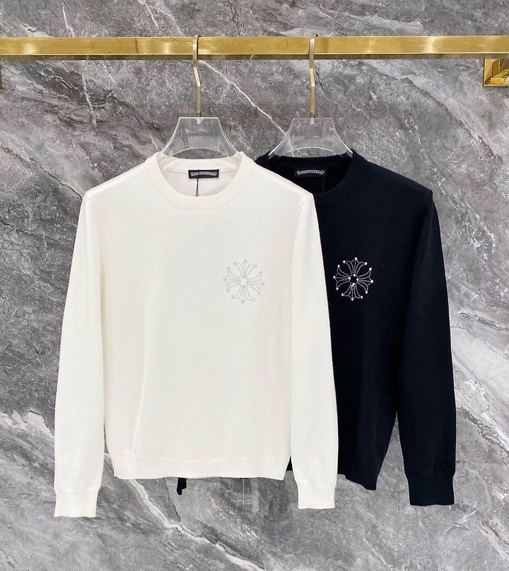 CHROME HEARTS 크롬하츠 60116 플러스 홀스슈 라인스톤 니트