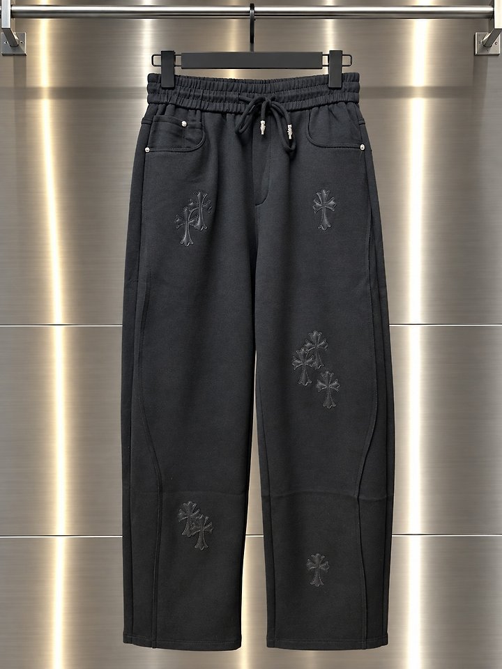 CHROME HEARTS 크롬하츠 크로스 멀티패치 테이퍼드 컴포트 밴딩 팬츠