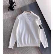 THOM BROWNE 톰브라운 사선 울 카라 니트 2COLOR